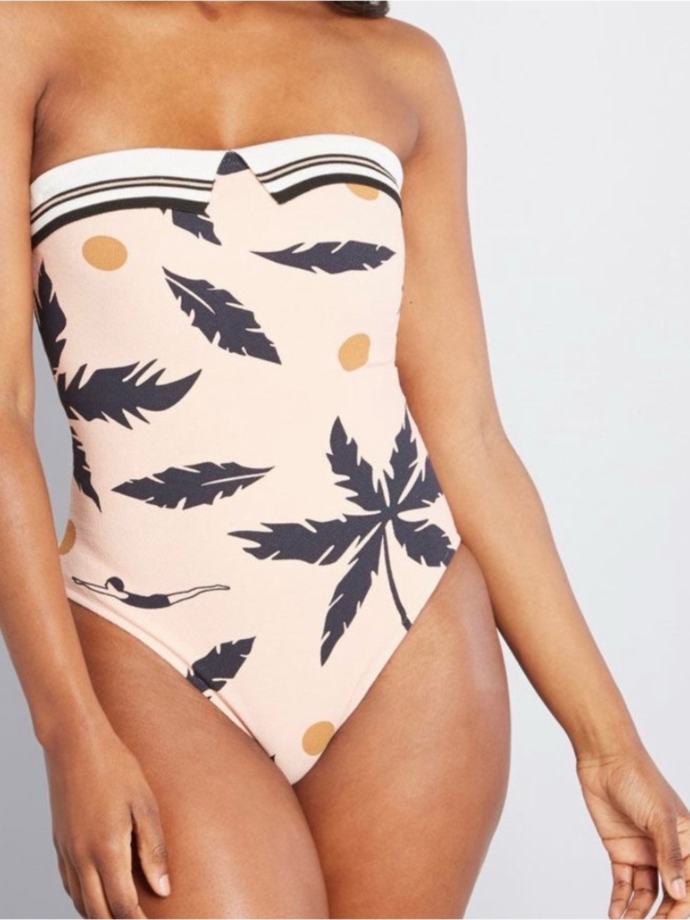 Salina’s Retro One Piece Palm Tree Swimsuit